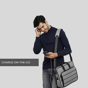 Neeson-Laptop Messenger Bag-Grey